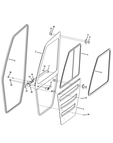 Left Door Assembly Diagram and Parts List for 39A70027100  Cub Cadet Lawn Tractor Accessories